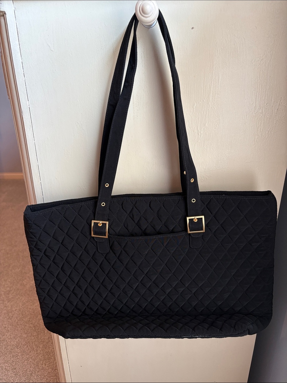 Vera Bradley Black Quilted Tote Bag